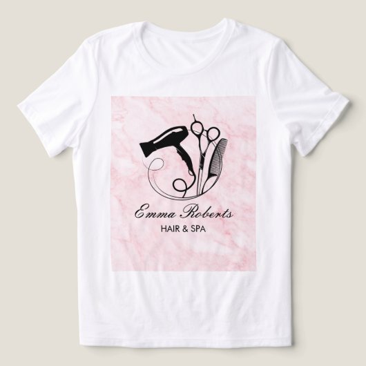 Pink Marble Beauty Salon Tri-Blend Shirt (Design voorkant)