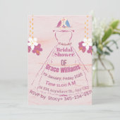 Pink Marble Bridal Gown Shower Invitation | Grace Kaart (Staand voorkant)