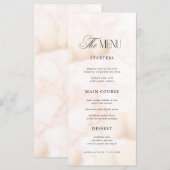 Pink Marble Cloud Nine Baby Shower Bridal Shower Menu (Voorkant / Achterkant)