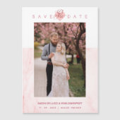 Pink Marble Effect Romantic Photo Engaged Couple (Voorkant)