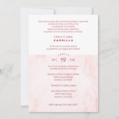 Pink Marble Effect Romantic Photo Quinceañerank Kaart (Achterkant)