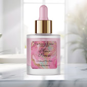 Pink marble & gold glitter dropper bottle label