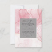 Pink Marble Memorial Foto Sympathy Begrafenis Bedankkaart (Voorkant)