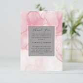 Pink Marble Memorial Foto Sympathy Begrafenis Bedankkaart (Staand voorkant)