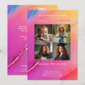 Pink Marble Milestone Collage QR Code Kaart (Voorkant / Achterkant)