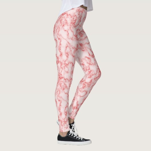 Pink Marble Rock Swirls  Pattered Leggings (Rechts)