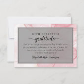 Pink Marble Script Sympathy Funeral Bedankkaart (Voorkant)