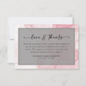 Pink Marble Script Sympathy Funeral Bedankkaart (Voorkant)