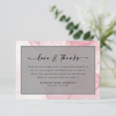 Pink Marble Script Sympathy Funeral Bedankkaart (Staand voorkant)