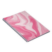 Pink Marble Swirl Pattern – Aesthetic Abstract  Notitieboek (Rechterzijde)