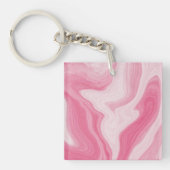Pink Marble Swirl Pattern – Aesthetic Abstract  Sleutelhanger (voorkant)