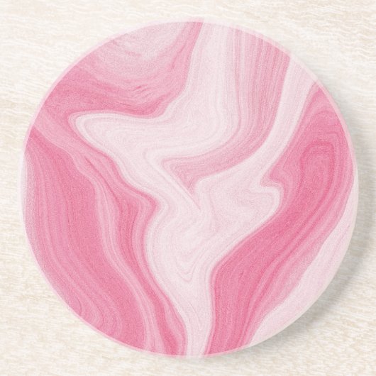 Pink Marble Swirl Pattern – Aesthetic Abstract Zandsteen Onderzetter (Voorkant)
