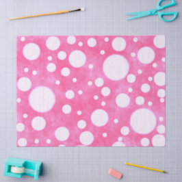 Pink Marble White Polka Dots Pattern Decoupage Tissuepapier