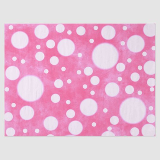 Pink Marble White Polka Dots Pattern Decoupage Tissuepapier (Voorkant)