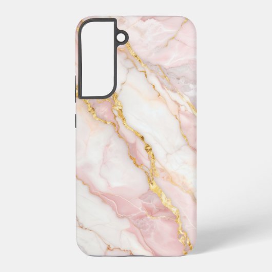 Pink Marble with Gold Veins – Elegant Design Samsung Galaxy Hoesje (Achterkant)