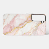 Pink Marble with Gold Veins – Elegant Design Samsung Galaxy Hoesje (Achterkant horizontaal)