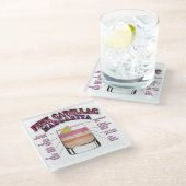 PINK MARGARITA Cocktail Recipe Art Glazen Onderzetter (Schuin)