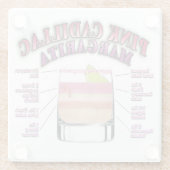 PINK MARGARITA Cocktail Recipe Art Glazen Onderzetter (Achterkant)