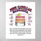 PINK MARGARITA Cocktail Recipe Art Poster (Voorkant)