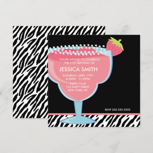 Pink Margarita Kaart (Voorkant / Achterkant)