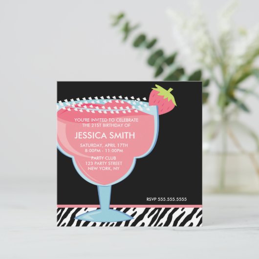 Pink Margarita Kaart (Staand voorkant)