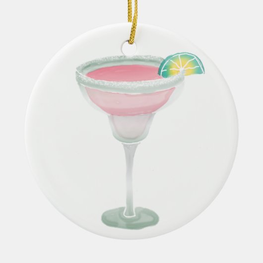 Pink Margarita Keramisch Ornament (Voorkant)