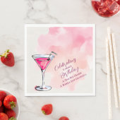 Pink Martini A Tini Bit Older Birthday Party Paper Servet (Insitu)