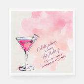 Pink Martini A Tini Bit Older Birthday Party Paper Servet (Voorkant)