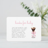Pink Martini Baby Shower Books Enclosure Card Informatiekaartje (Staand voorkant)
