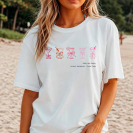 Pink Martini Bachelorette Beach Hoesje-up of slaap T-shirt