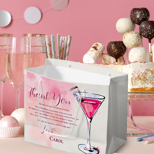 Pink Martini Birthday Party Favor Thank You Groot Cadeauzakje