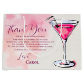 Pink Martini Birthday Party Favor Thank You Groot Cadeauzakje (Voorkant)