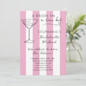 Pink Martini Bride 4-daagse reisroute Bachelorette Kaart (Staand voorkant)