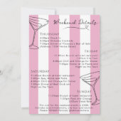 Pink Martini Bride 4-daagse reisroute Bachelorette Kaart (Achterkant)