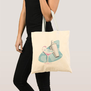 Pink Martini Cocktail en Zilveren Shaker Tote Bag