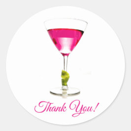 Pink Martini Cocktailparty Bedankt Ronde Sticker