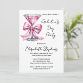 Pink Martini Coquette Bow Galantine's Day Feest Kaart (Staand voorkant)