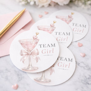 Pink Martini Coquette Strik Team Meisje Ronde Sticker
