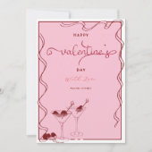Pink Martini Glasse – Valentijnsdagfeest  Feestdagenkaart (Voorkant)