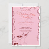 Pink Martini Glasse – Valentijnsdagfeest  Kaart (Voorkant)