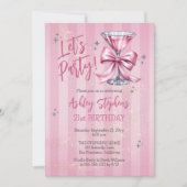 Pink Martini Let's Party 21st Birthday Party Kaart (Voorkant)