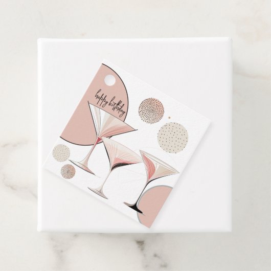 Pink Martini | Retro | Mid Century Modern Bedankjes Labels (In situ)