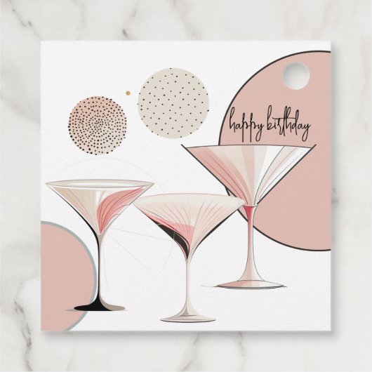 Pink Martini | Retro | Mid Century Modern Bedankjes Labels (Achterkant)