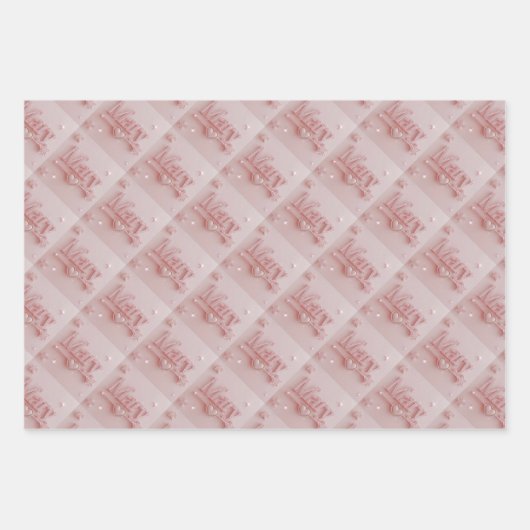 Pink Mary Starry Wrapping Paper (Voorkant)