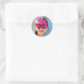 Pink Mask Classic Round Sticker (Tas)