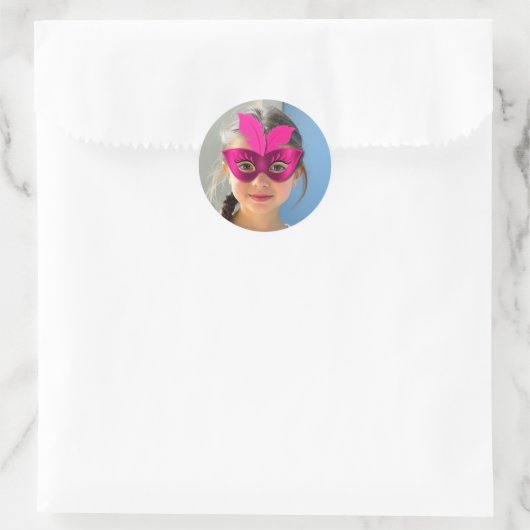 Pink Mask Classic Round Sticker (Tas)