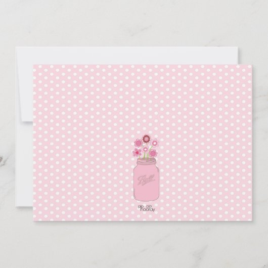 Pink Mason Jar Flowers Vrijgezellenfeest Party Uit Kaart (Achterkant)