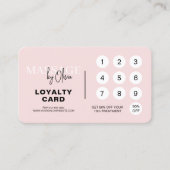 Pink Massage Therapy Loyalty Card with QR Code Visitekaartje (Voorkant)