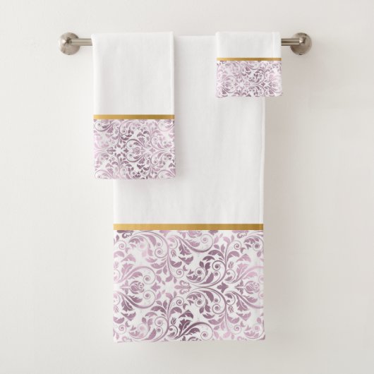 PINK MAUT GEÏNSPIREERDE BATHROOM TOWEL SET BAD HANDDOEK (Insitu)