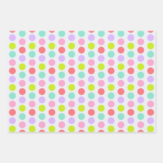 Pink Mauve and Blue Stripes and Polka Dots Inpakpapier Vel (Voorkant 2)